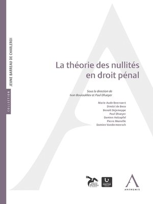 cover image of La théorie des nullités en droit pénal